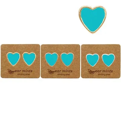 Heart Studs - Blue