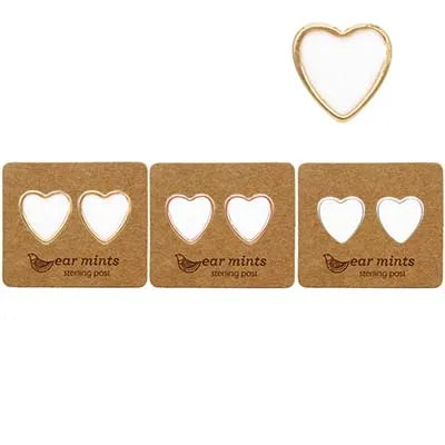 Heart Studs - White