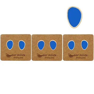 Irregular Oval Studs - Electric Blue