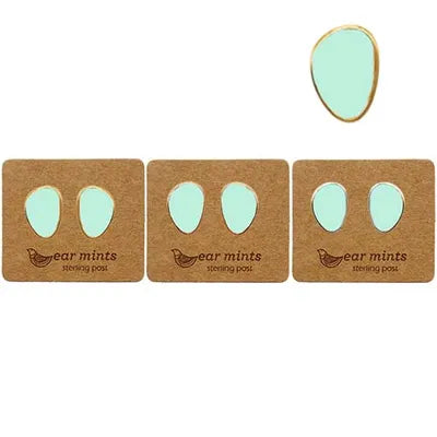 Irregular Oval Studs - Pacific Opal Green