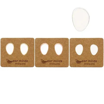 Enamel Irregular Oval Studs - White