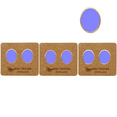 Oval Studs - Blue