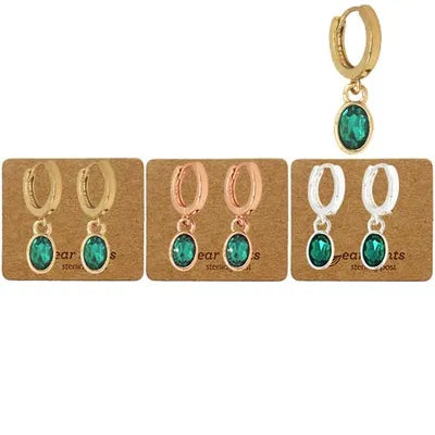 Huggies - Crystal Oval - Emerald Green