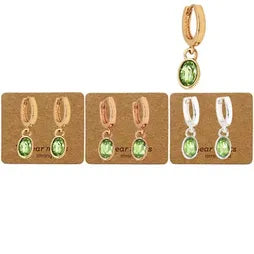 Huggies - Crystal Oval - Peridot