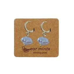 FW Pearl Drop Huggie Earrings