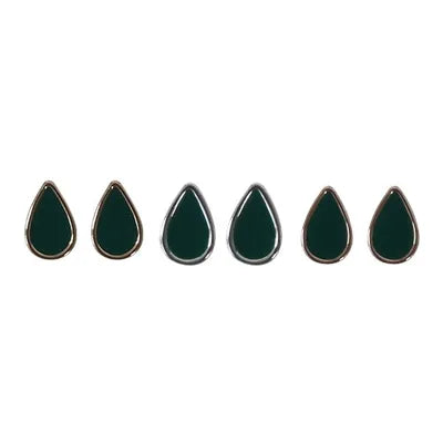 Teardrop Enamel Studs - Evergreen