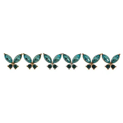 Butterfly Studs - Aquamarine