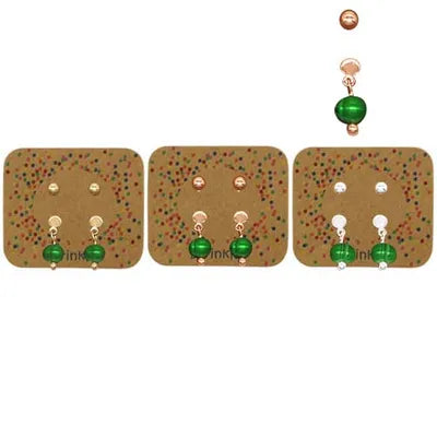 Ball 2pc Studs - Emerald Green
