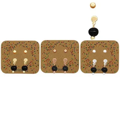 Ball 2pc Studs - Jet Black