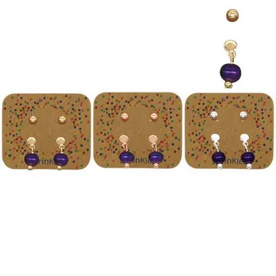 Studs - 2pc Disc & Ball - Violet