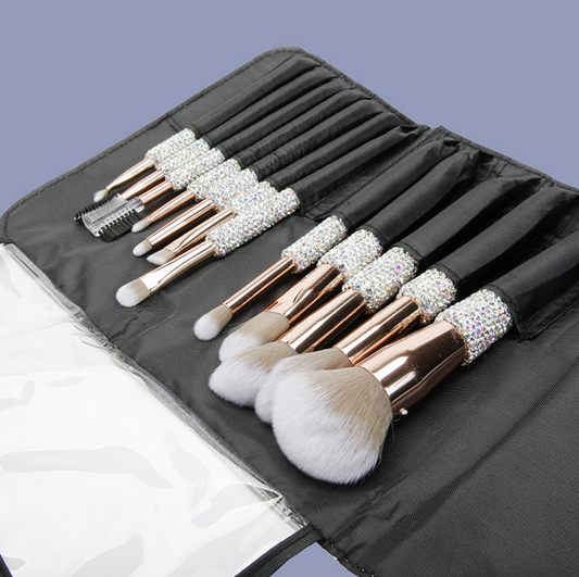 Bling Crystal Cosmetic Brush Set