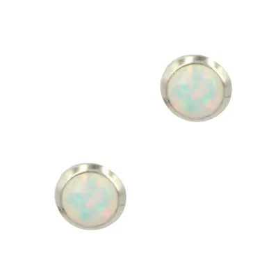 Teardrop Opal Studs - White (6mm)