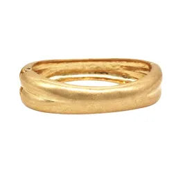 Dimpled Hinged Bangle - Gold