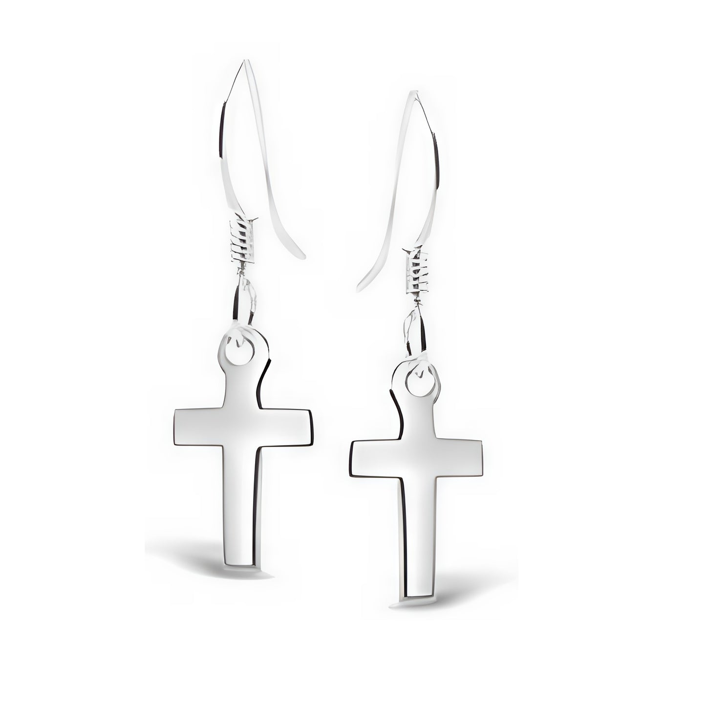 SS Cross Drop Earrings (2.5cm)