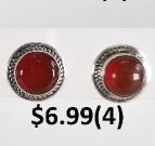 CARNELIAN Vintage Studs RND