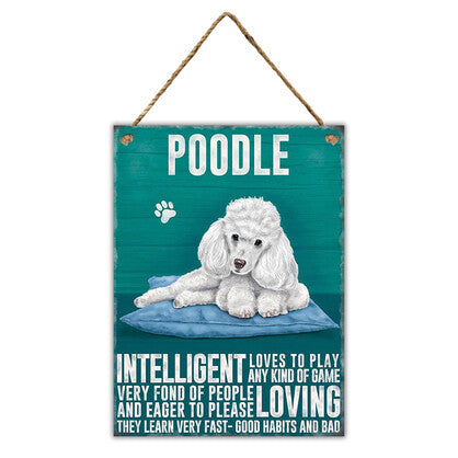 Poodle (White) Metal Wall Hanging
