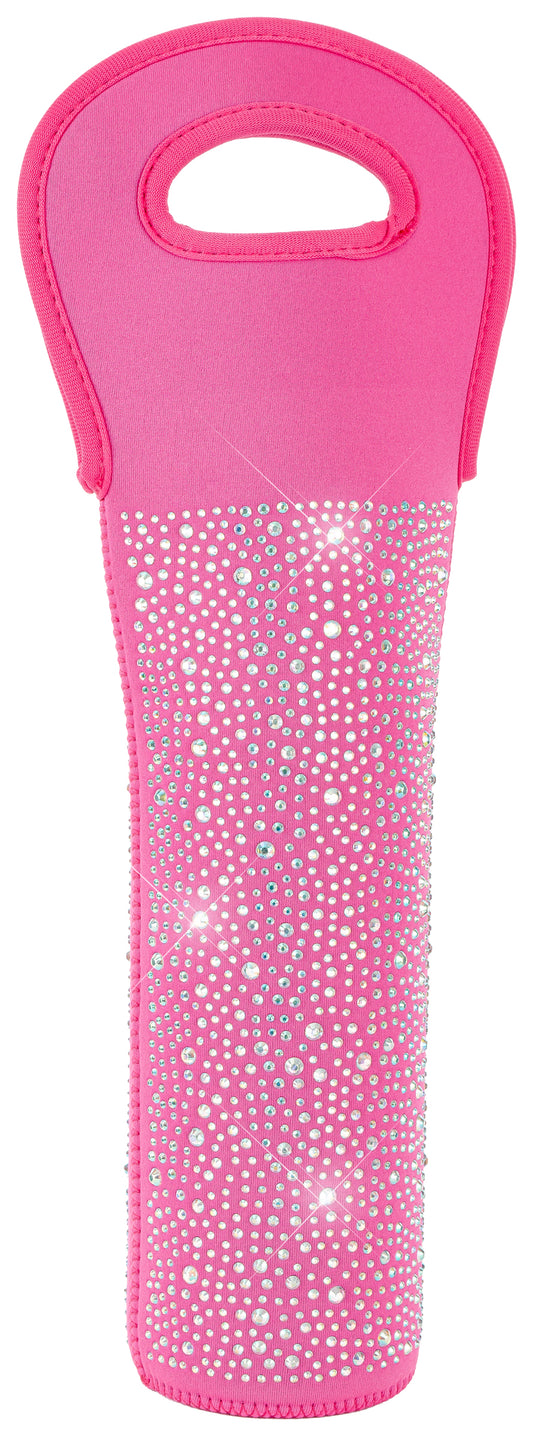 Luxury Diamonte Wine Carrier-Pink